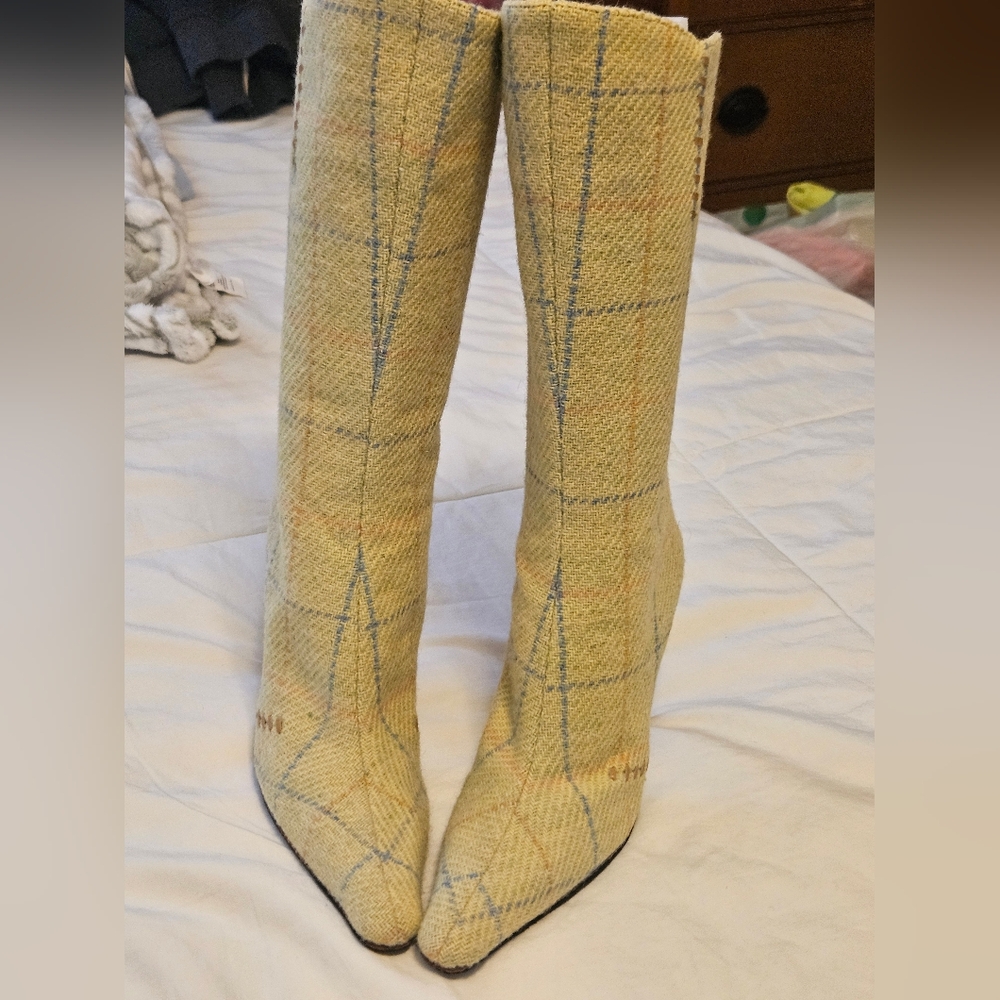 Jimmy Choo Plaid Calf High Women's Boots 36 1/2 US size 6.5